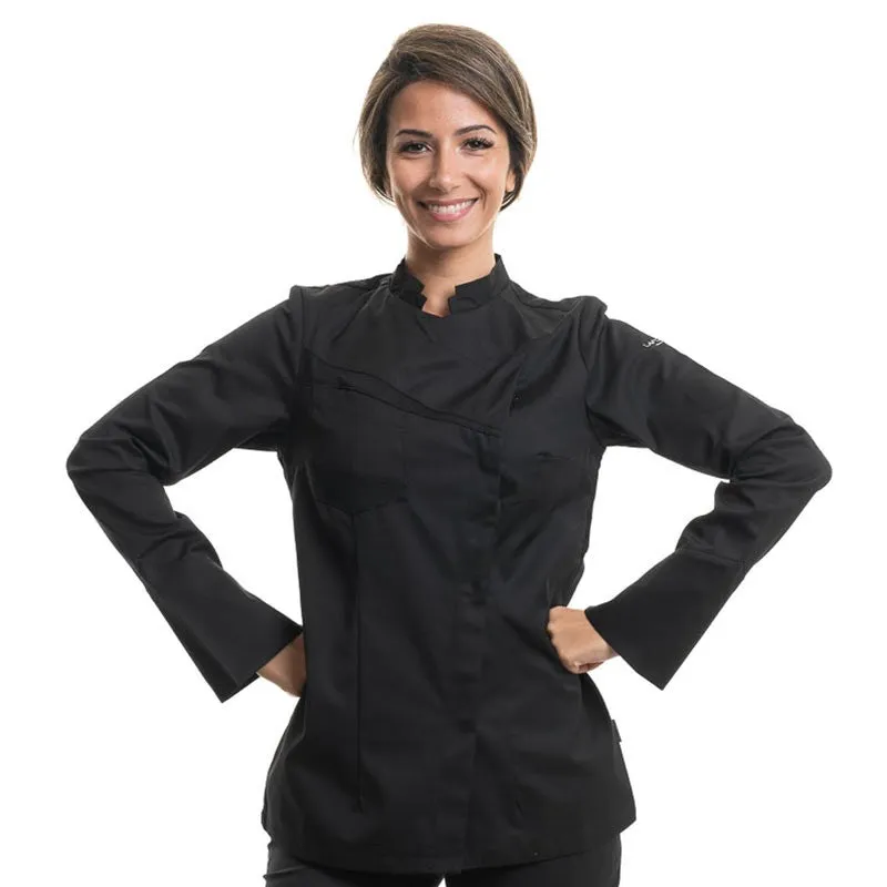 Nutmeg Women's Black Double Collar Kitchen Coat - LAFONT