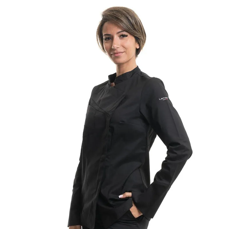 Nutmeg Women's Black Double Collar Kitchen Coat - LAFONT