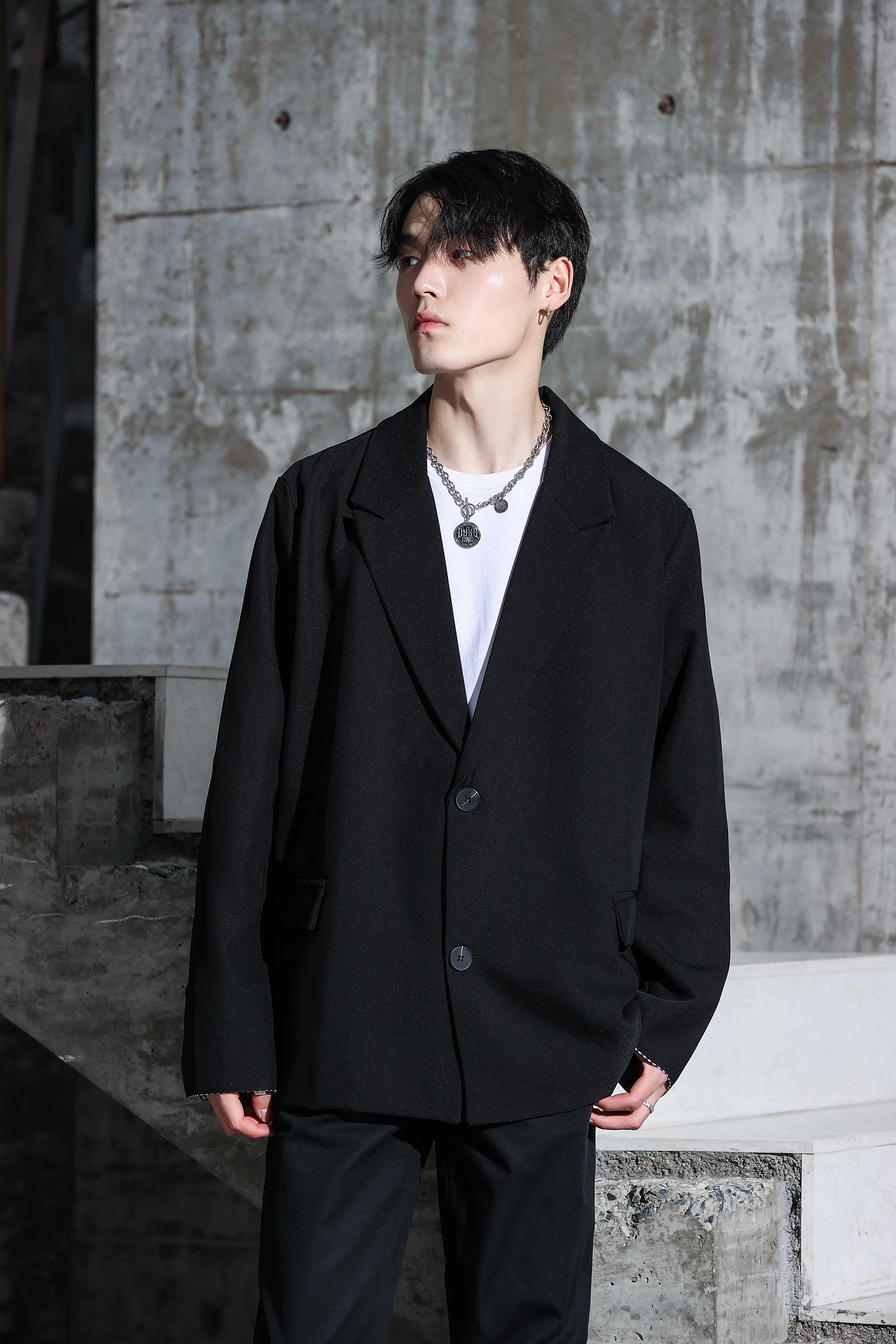 Oversized Single Breasted Suit Jacket