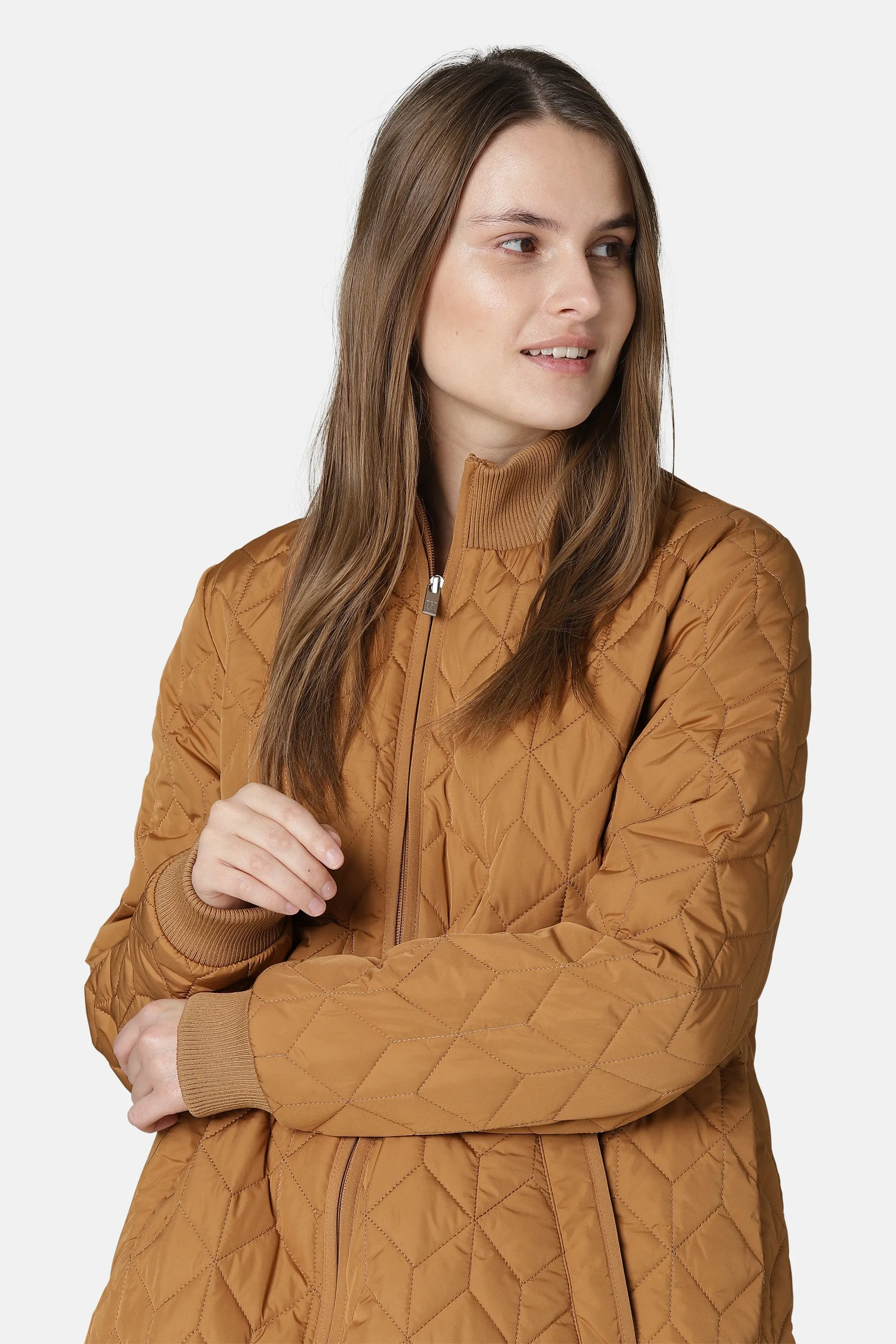 Padded Quilt Coat - Cashew