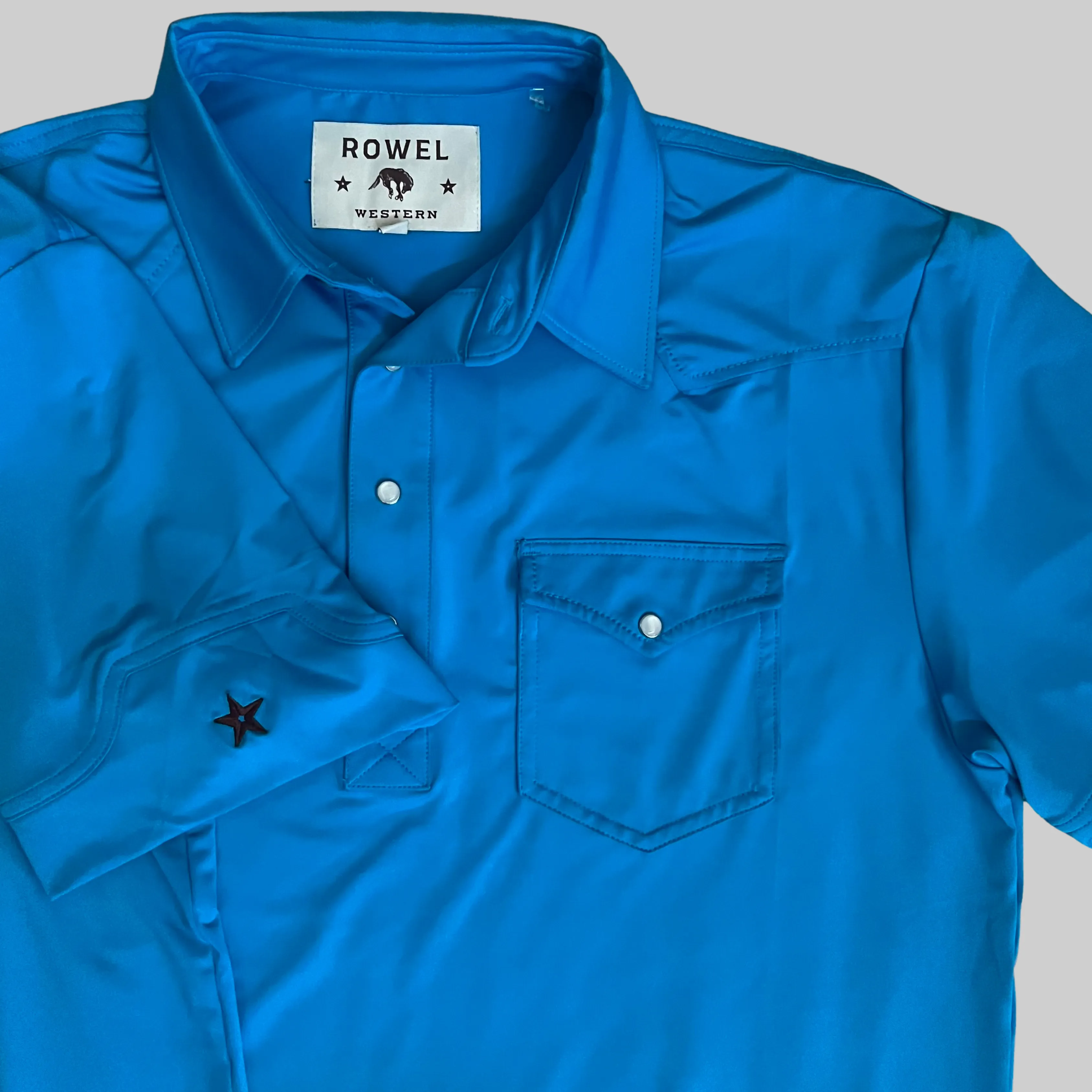 Pearl Snap Polo-Hawaiian Ocean