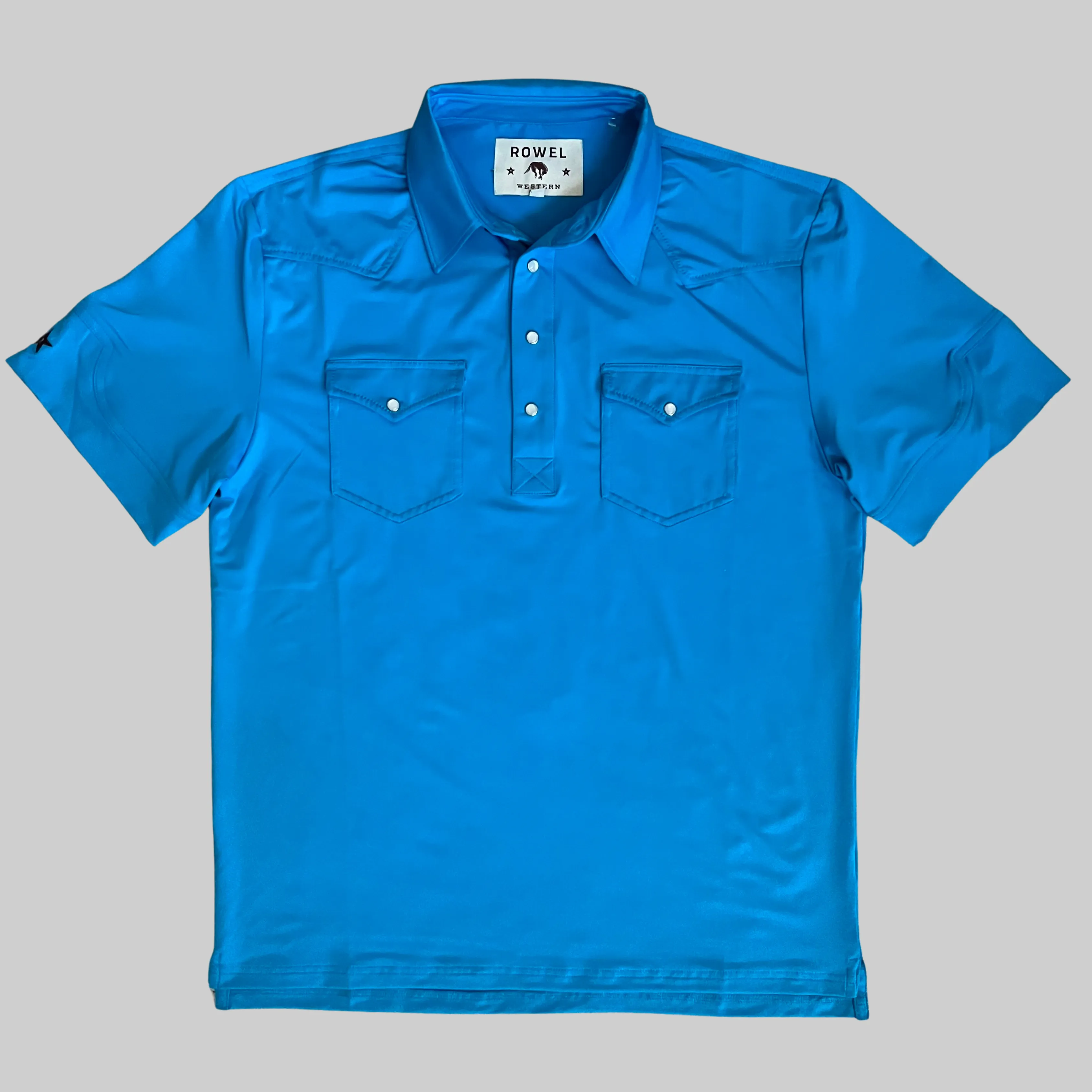 Pearl Snap Polo-Hawaiian Ocean