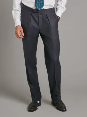 Pleated Suit Pants - Navy Flannel