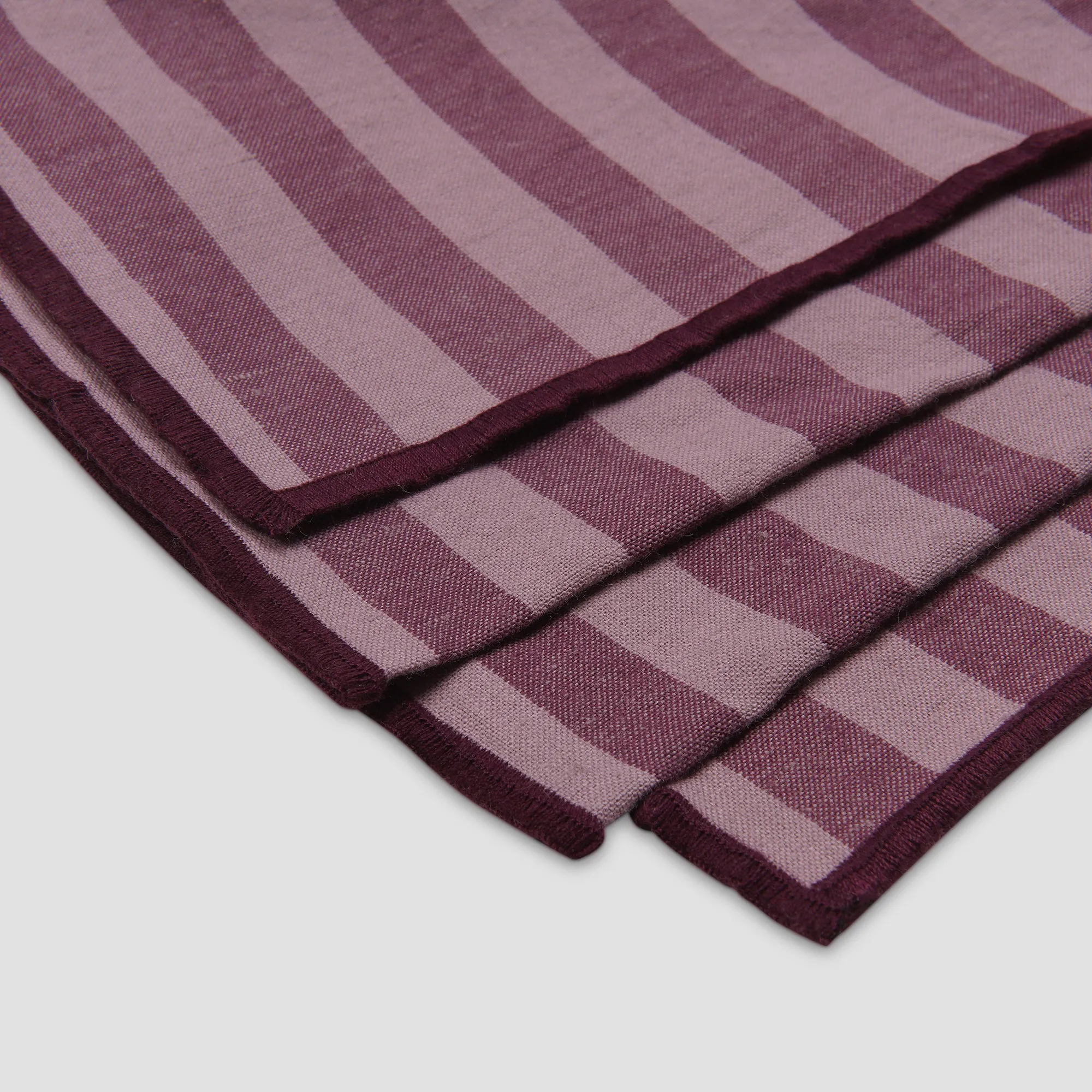 Plum Wine Amberley Stripe Linen Tablecloth