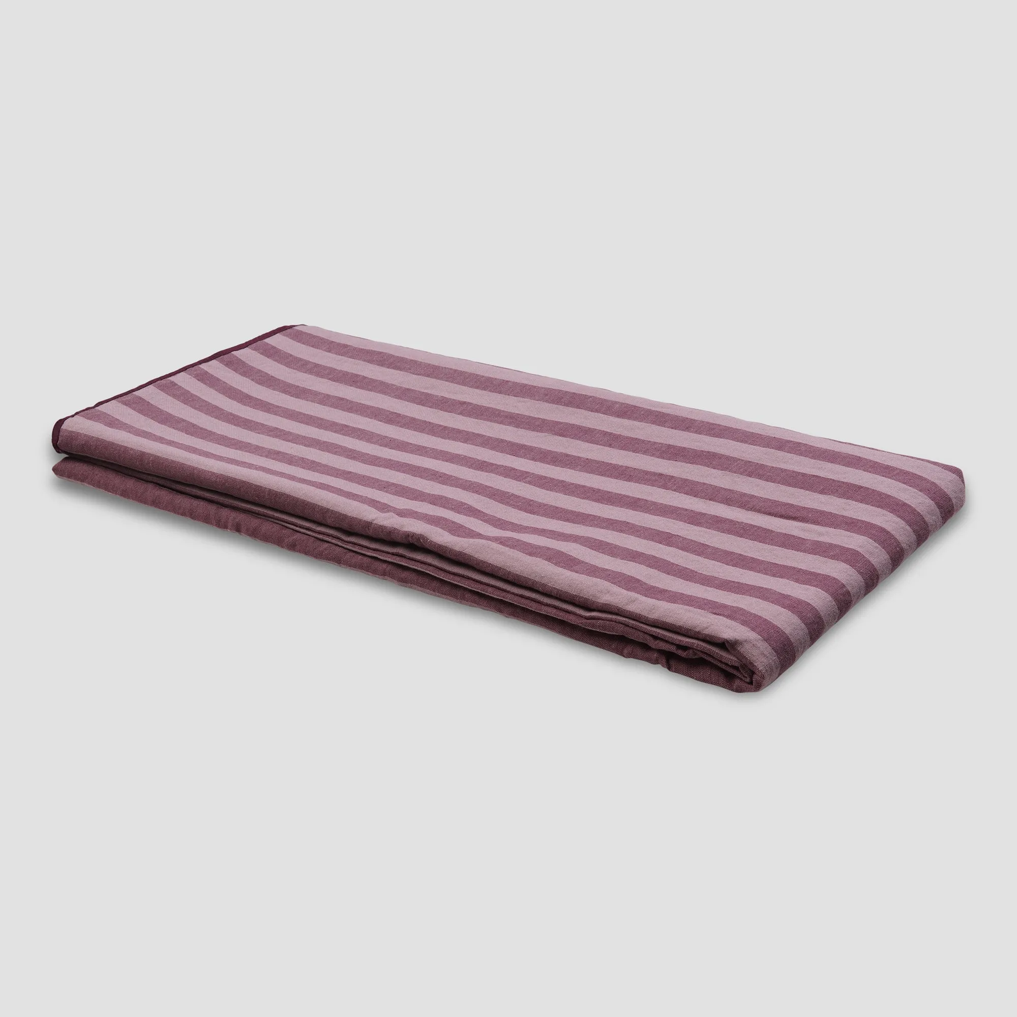 Plum Wine Amberley Stripe Linen Tablecloth