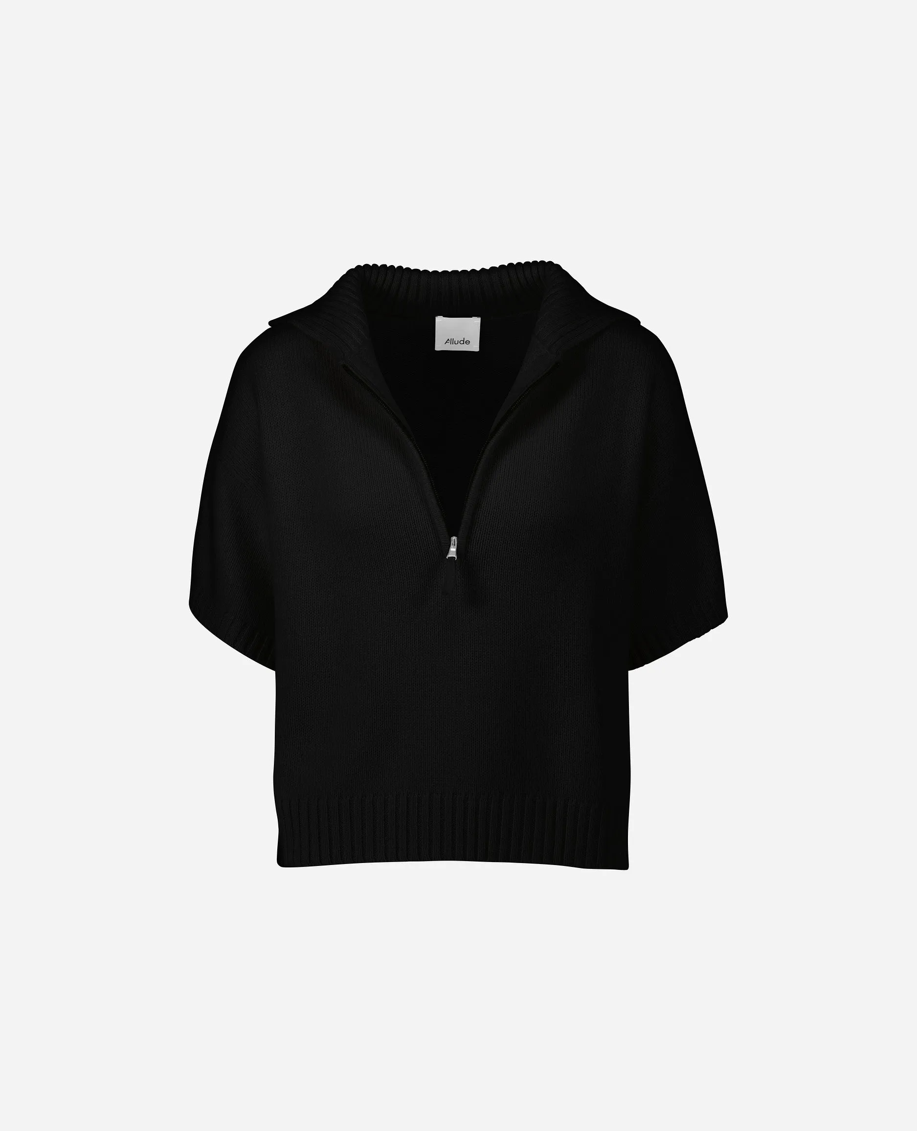 Polo Pullover aus Cashmere in Schwarz