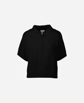 Polo Pullover aus Cashmere in Schwarz