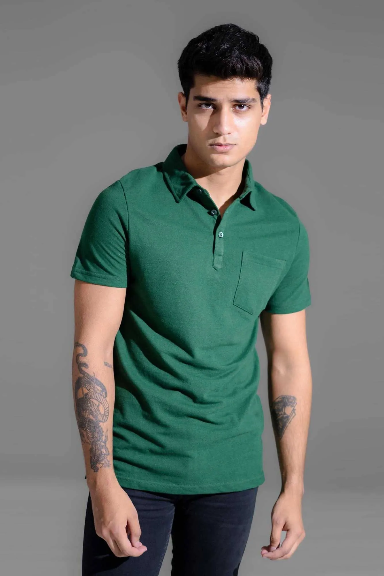 Polo Republica Men's Essentials Tailored Collar Pocket Polo Shirt