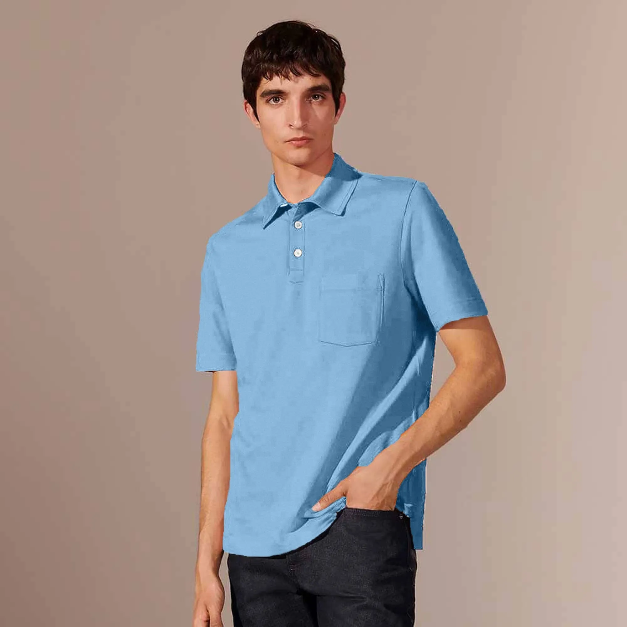 Polo Republica Men's Essentials Tailored Collar Pocket Polo Shirt