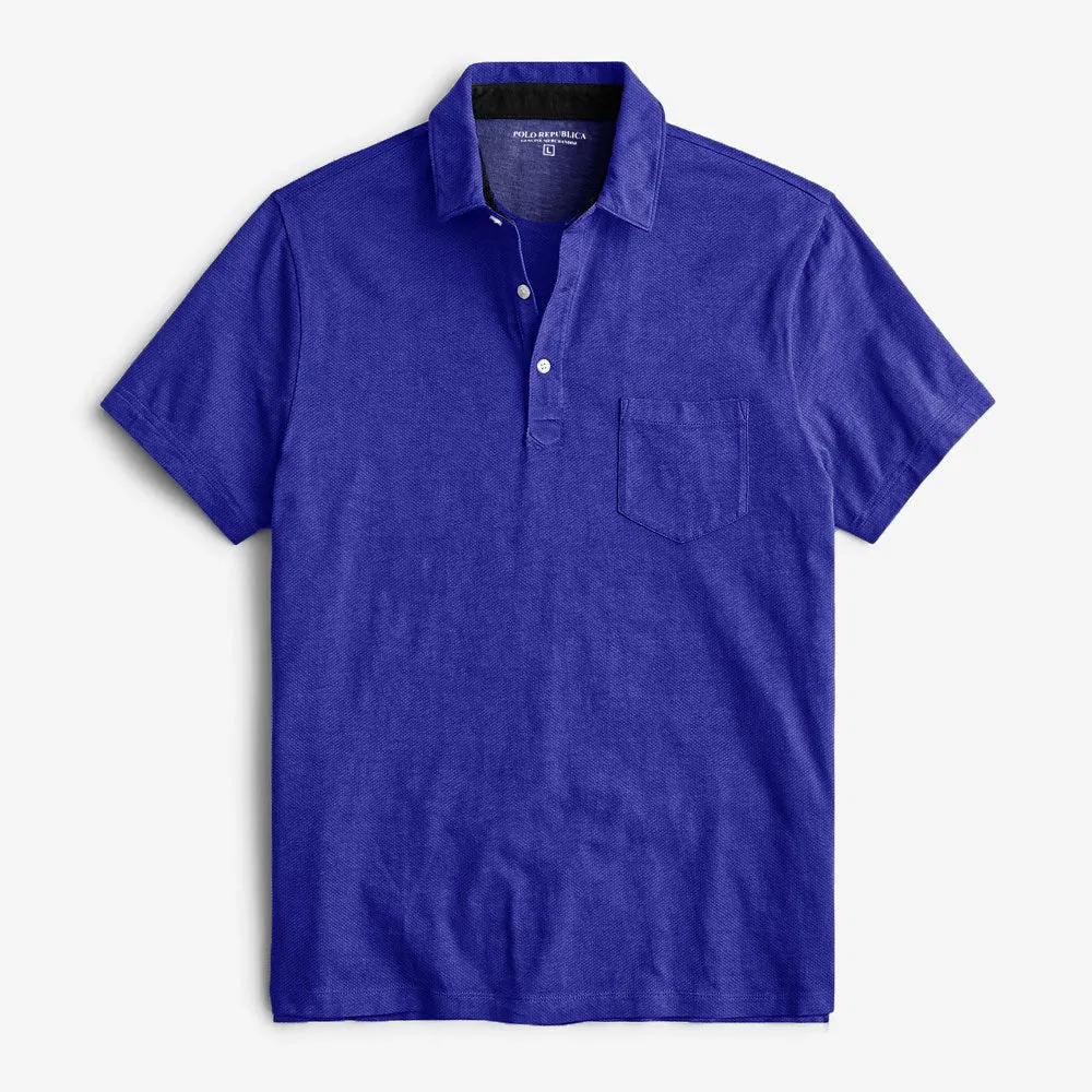 Polo Republica Men's Essentials Tailored Collar Pocket Polo Shirt