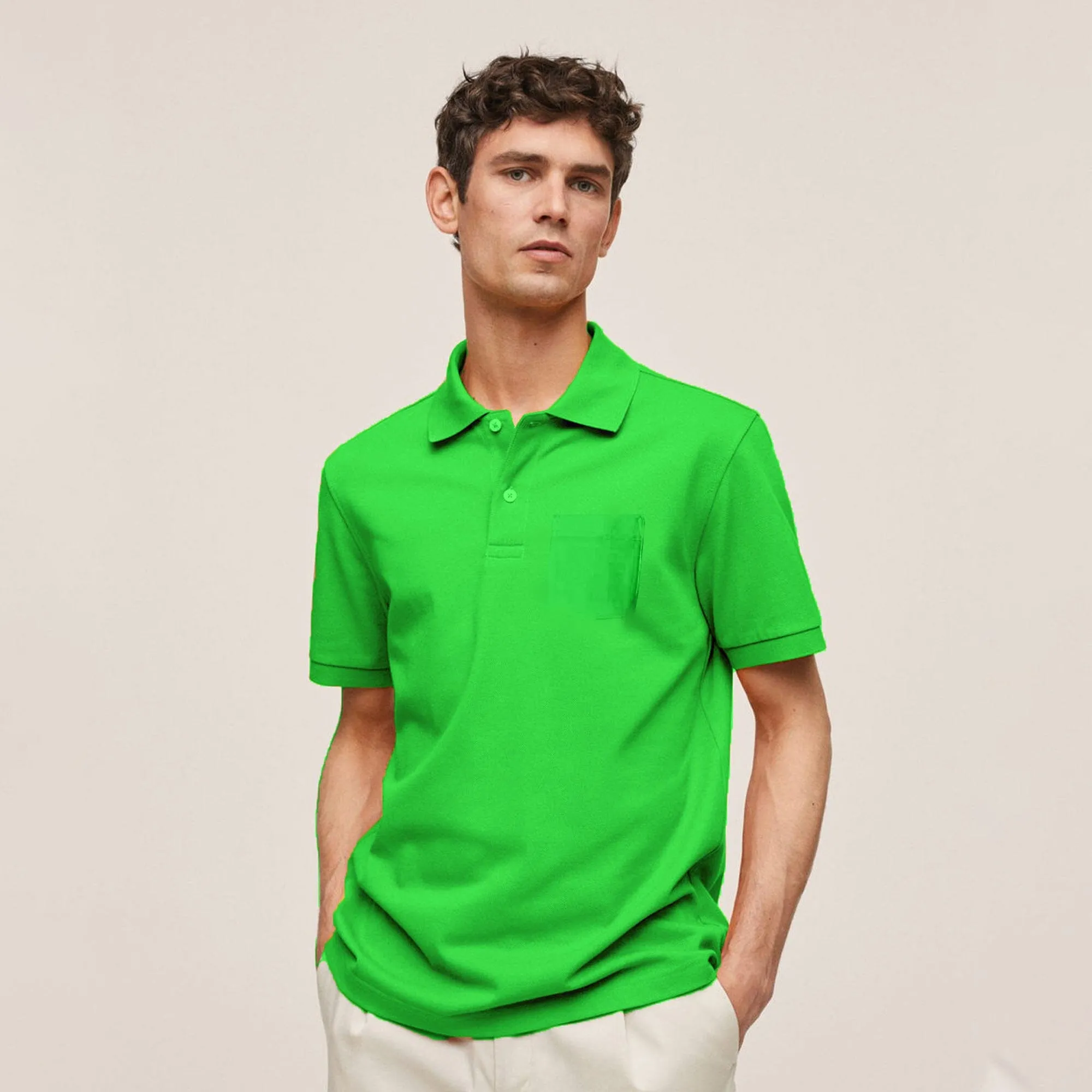 Polo Republica Men's Essentials Tailored Collar Pocket Polo Shirt