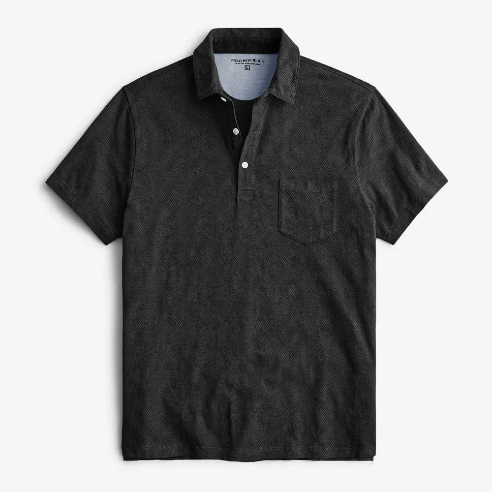 Polo Republica Men's Essentials Tailored Collar Pocket Polo Shirt