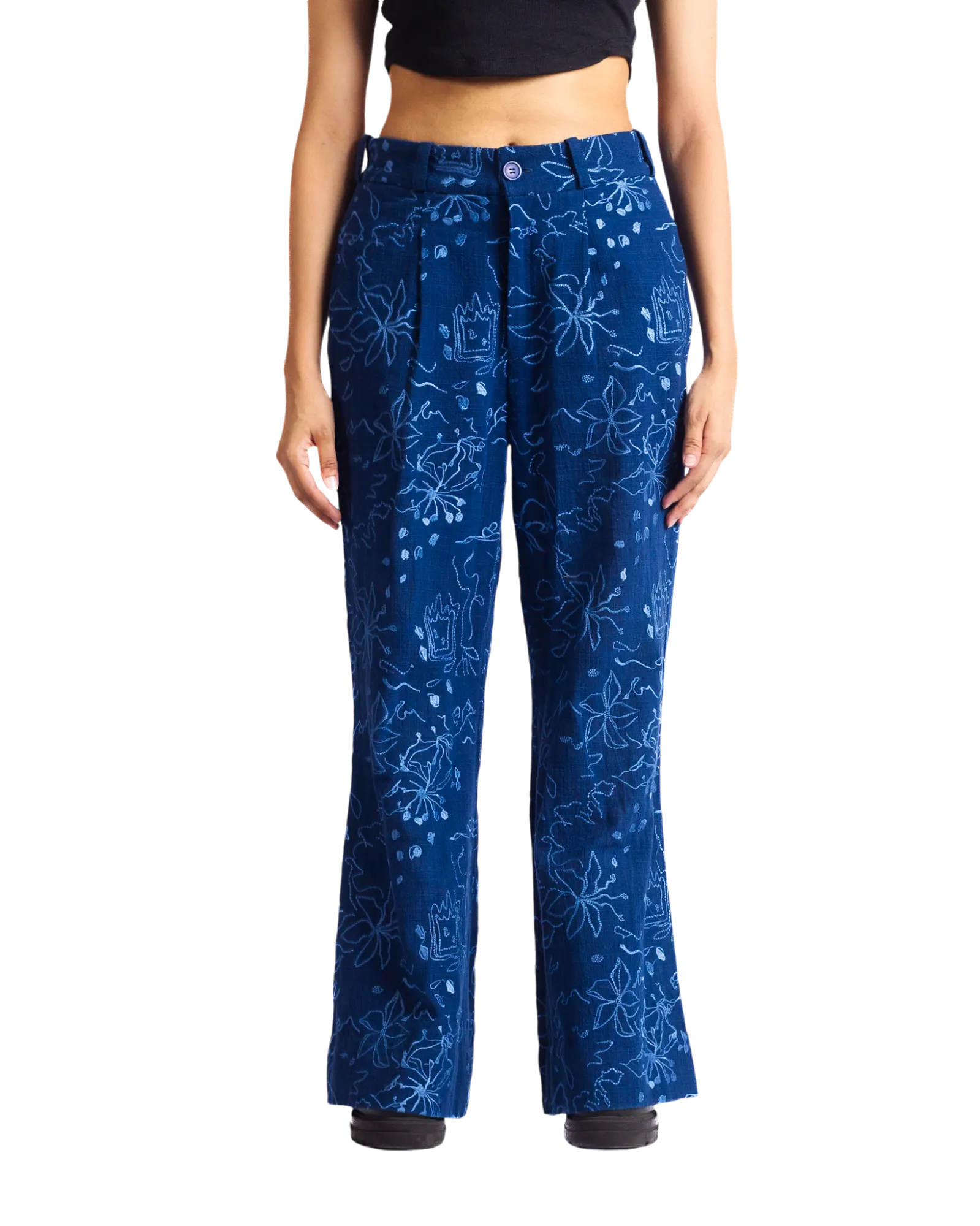 "WALLFLOWER" KHADDAR PANTS