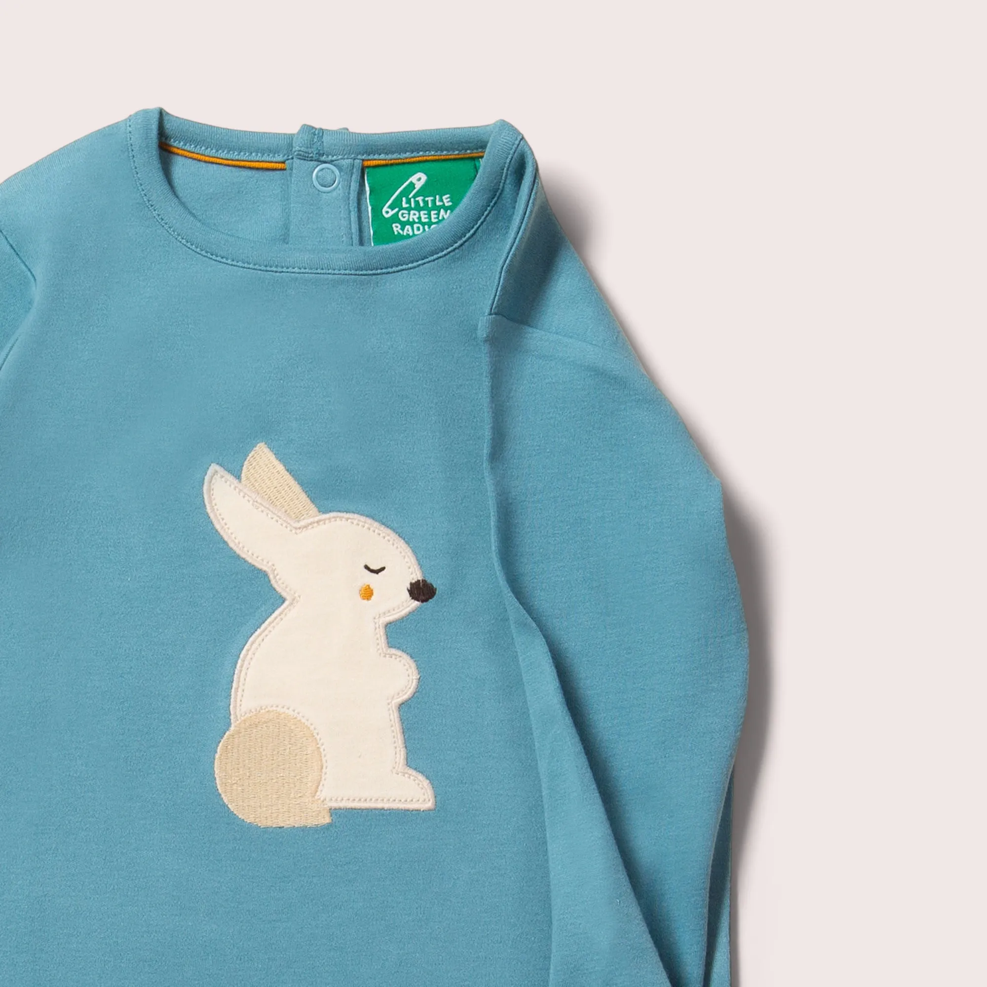 Radish Rabbit Applique Long Sleeve T-Shirt