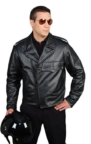 REED Men's Police Leather Motorcycle Patrol Officers Uniform Jacket Made in USA