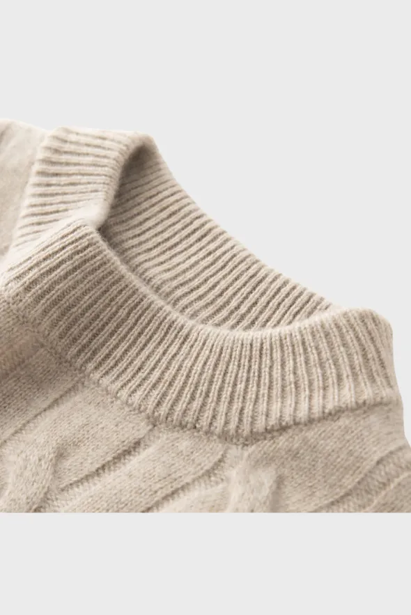 Rich Cable-Knit Merino Sweater