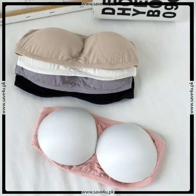 Seamless Cotton Strapless Bra with Removable Pads