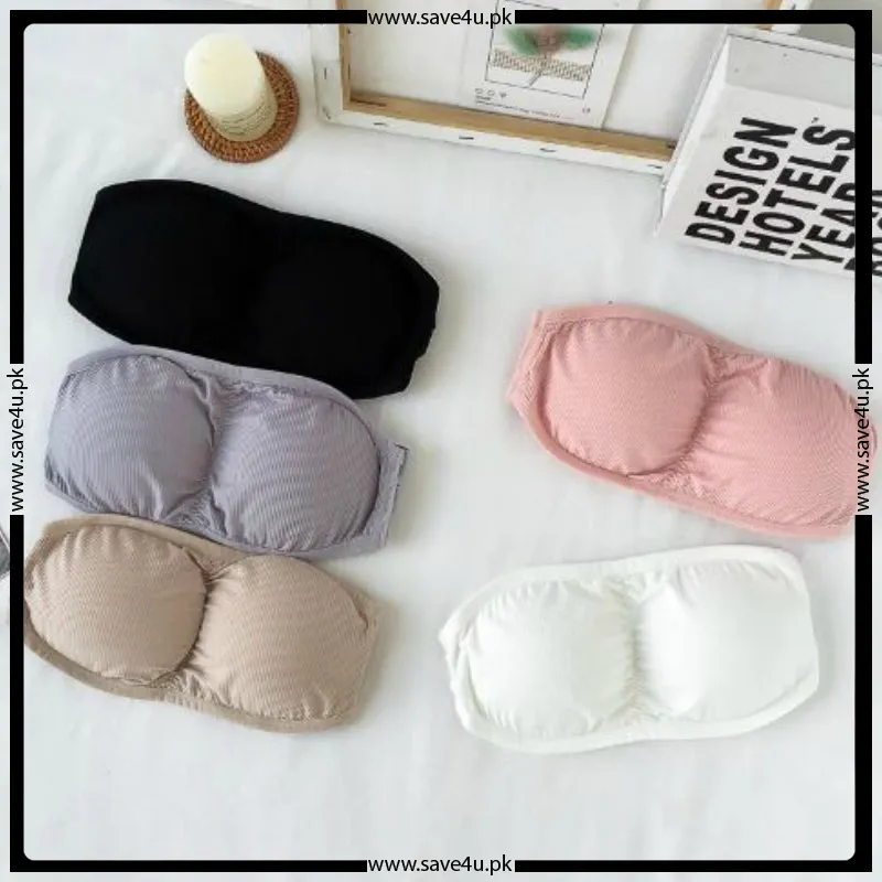 Seamless Cotton Strapless Bra with Removable Pads