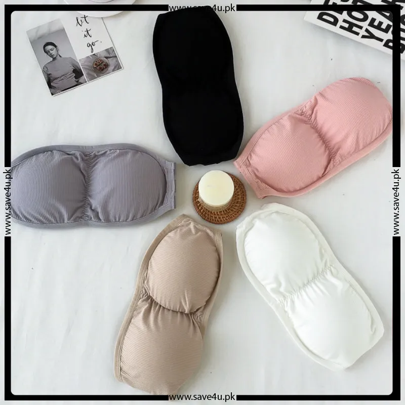 Seamless Cotton Strapless Bra with Removable Pads