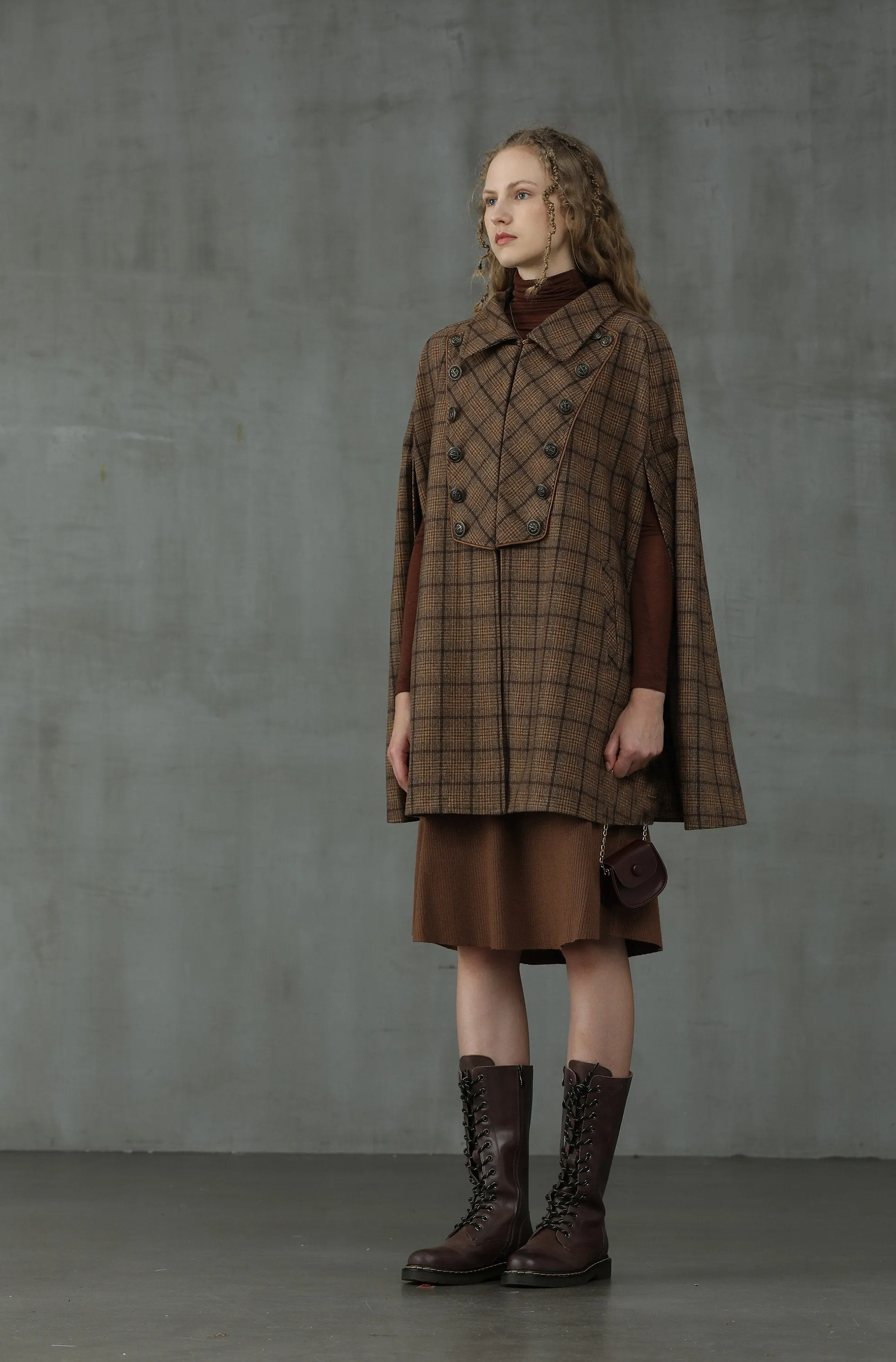 Sensibility 13 | tartan wool cape coat