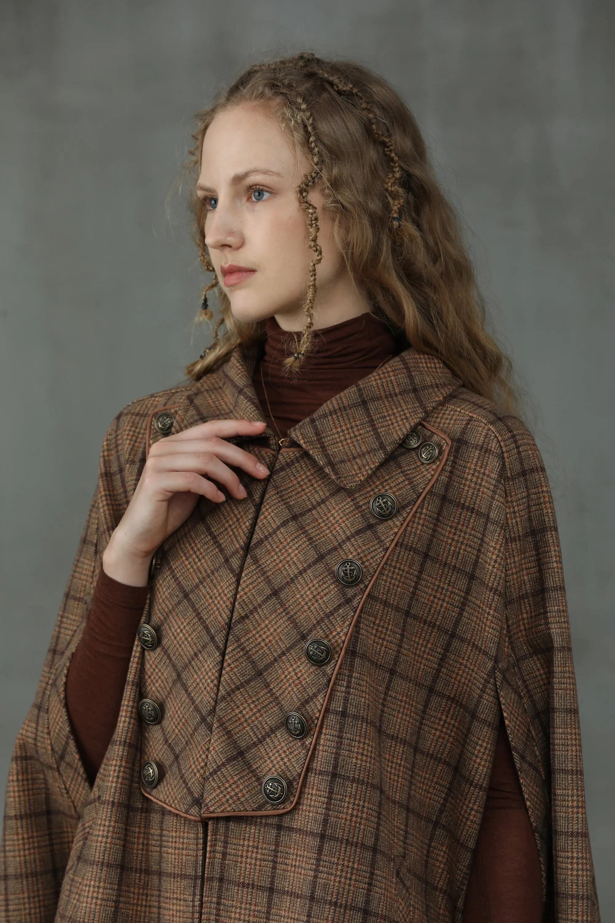 Sensibility 13 | tartan wool cape coat