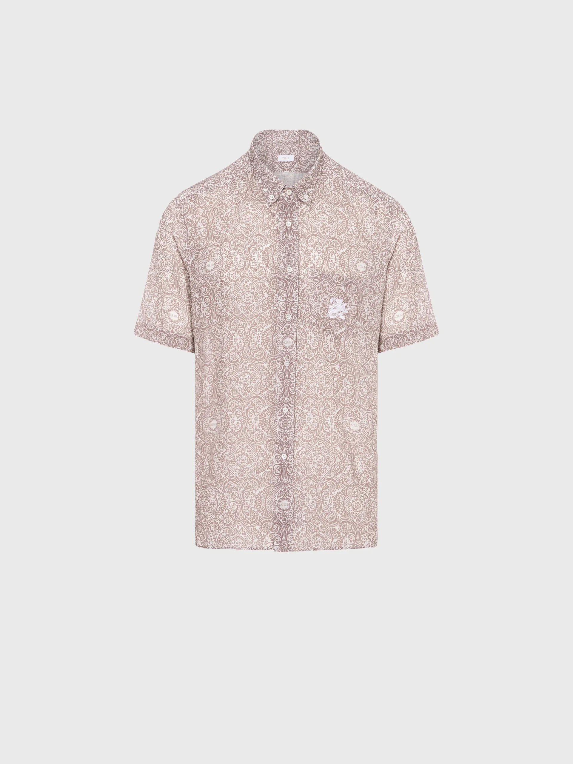 Short Sleeve Shirt with Paisley Printed Pattern