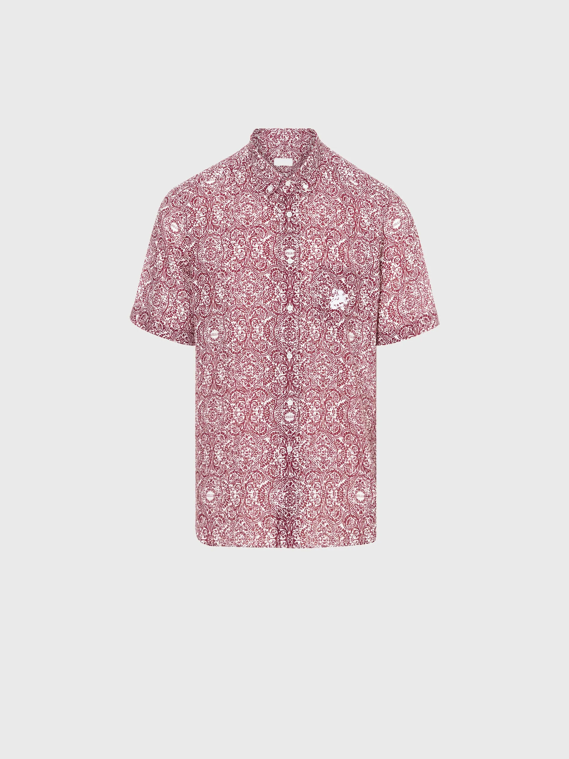 Short Sleeve Shirt with Paisley Printed Pattern