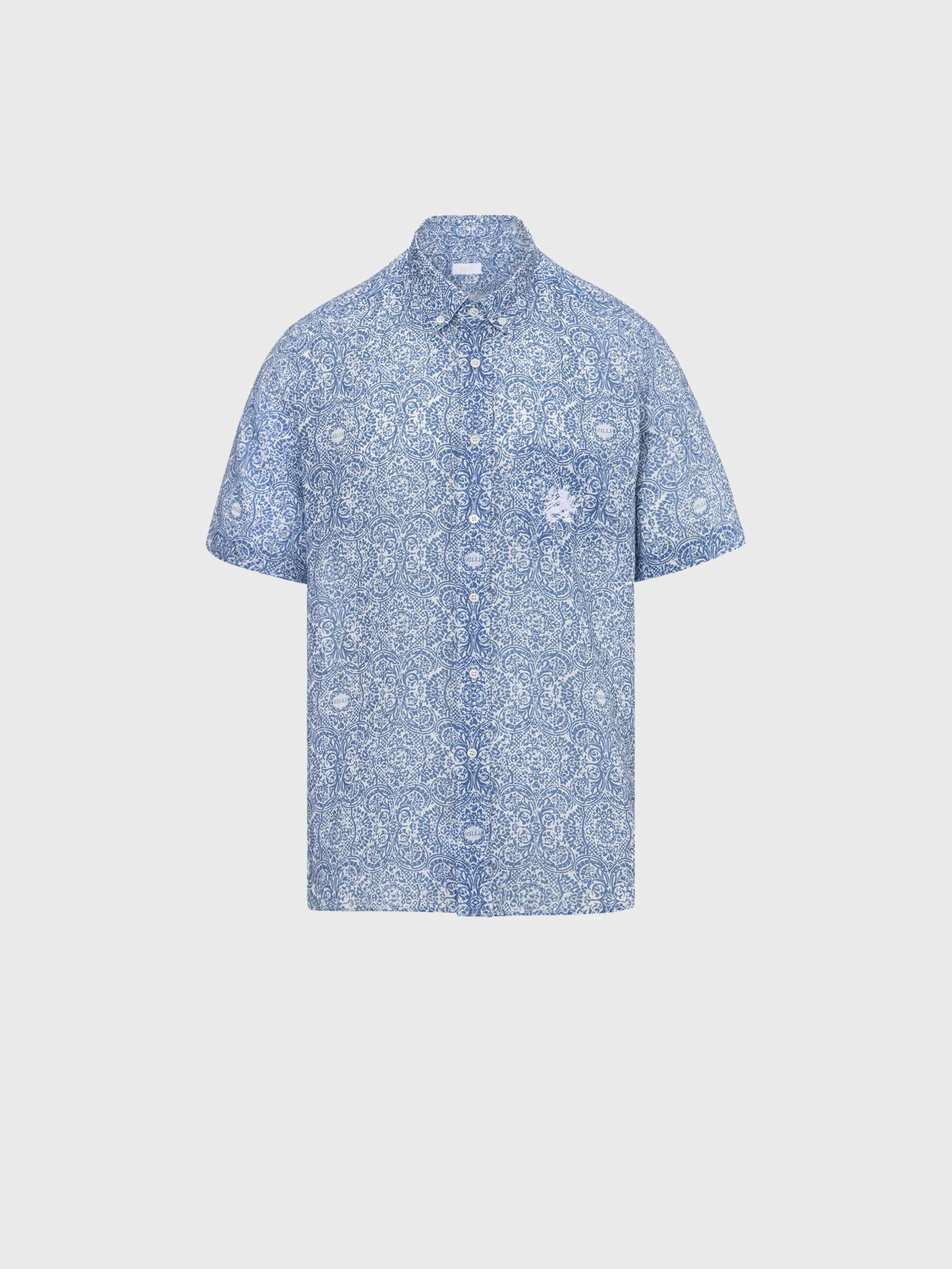 Short Sleeve Shirt with Paisley Printed Pattern