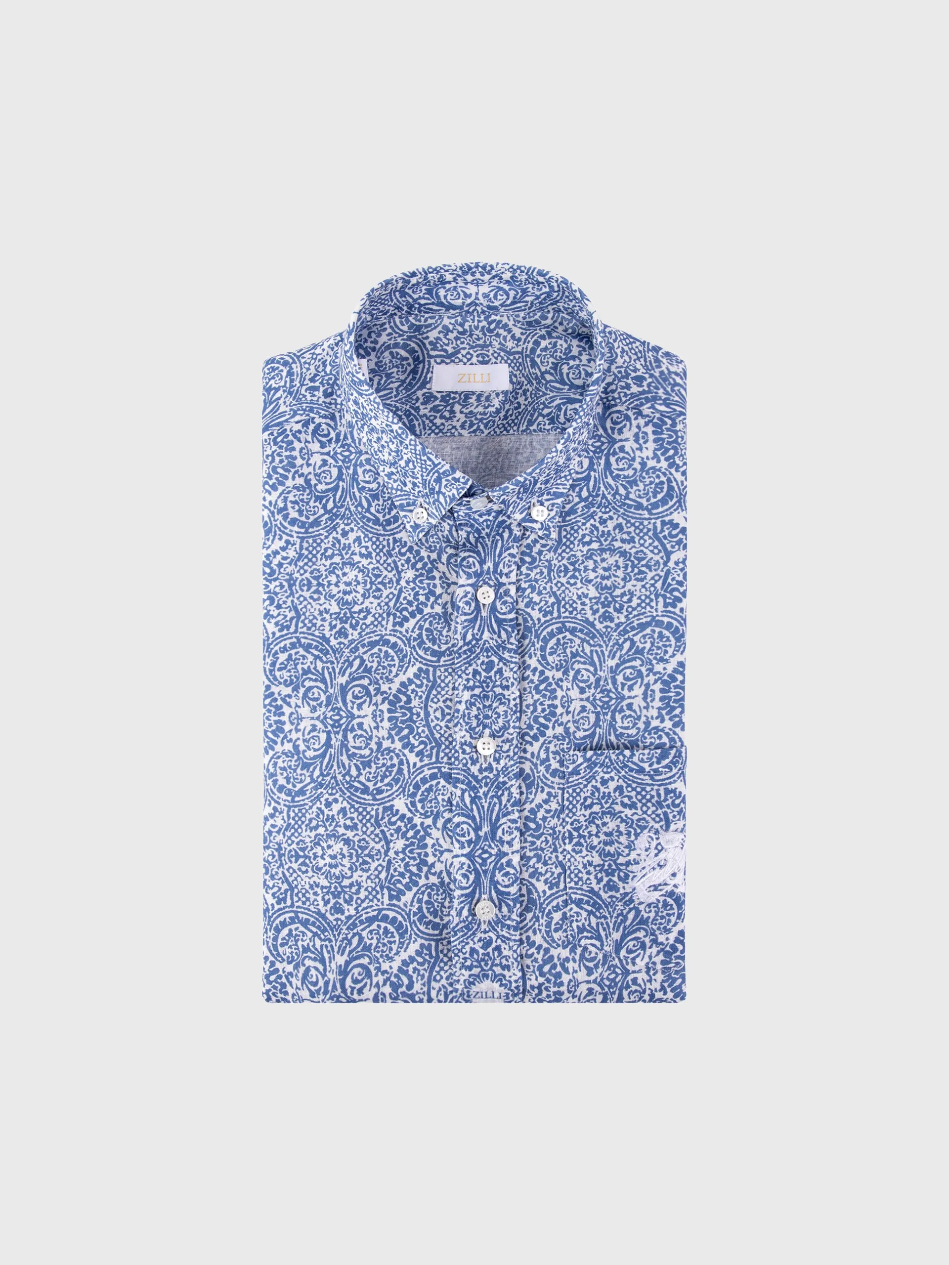 Short Sleeve Shirt with Paisley Printed Pattern