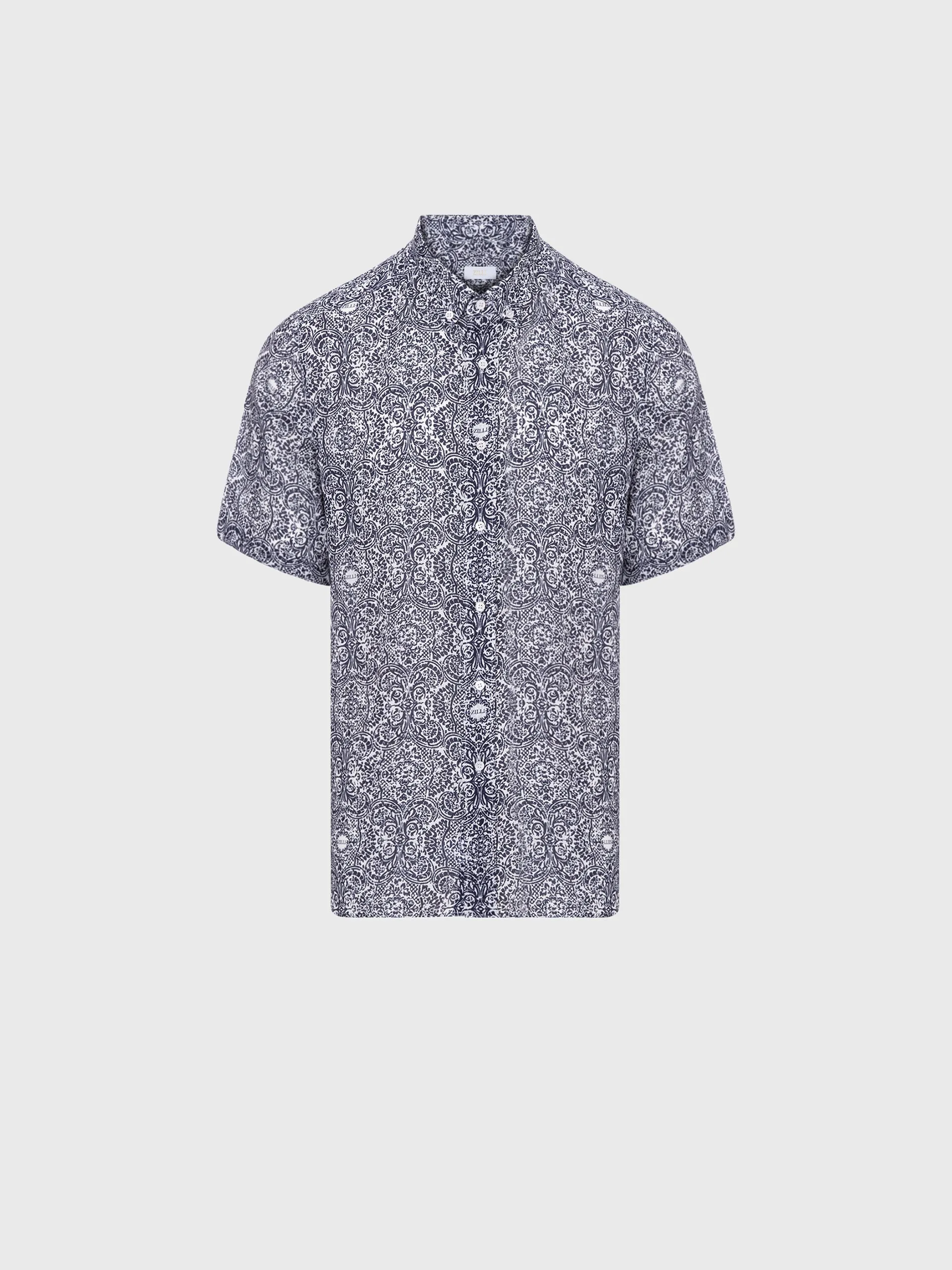 Short Sleeve Shirt with Paisley Printed Pattern