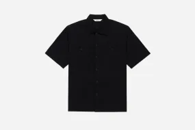 Short Sleeve Workshirt ~ Black Cotton Twill