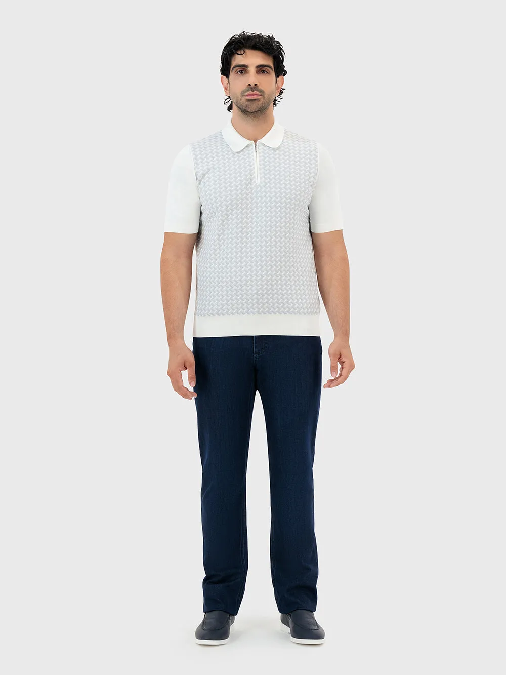 Short Sleeve Zipped Polo