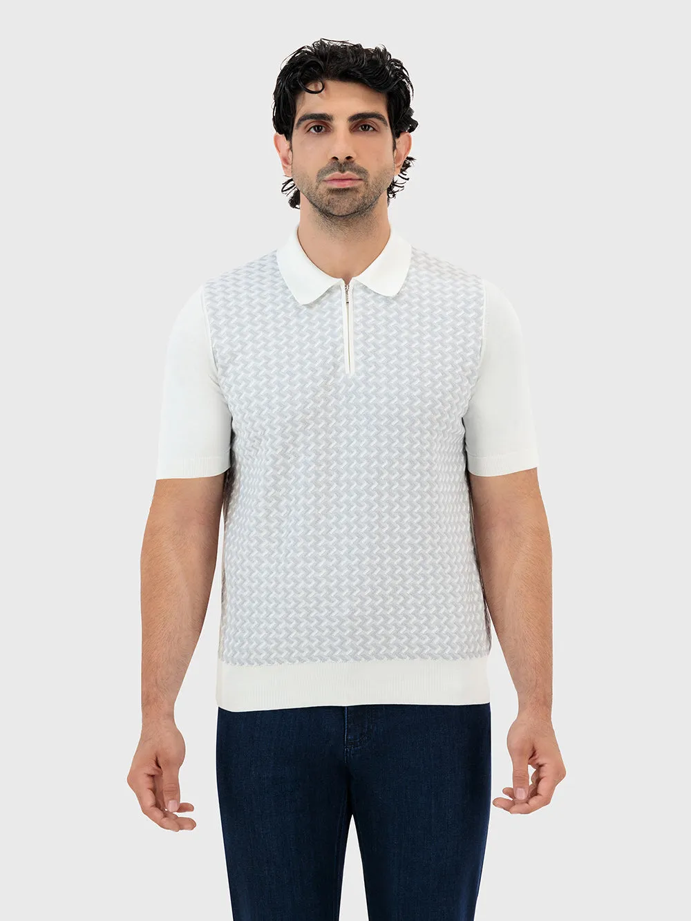 Short Sleeve Zipped Polo