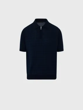 Short Zipped Polo with Intersection Pattern