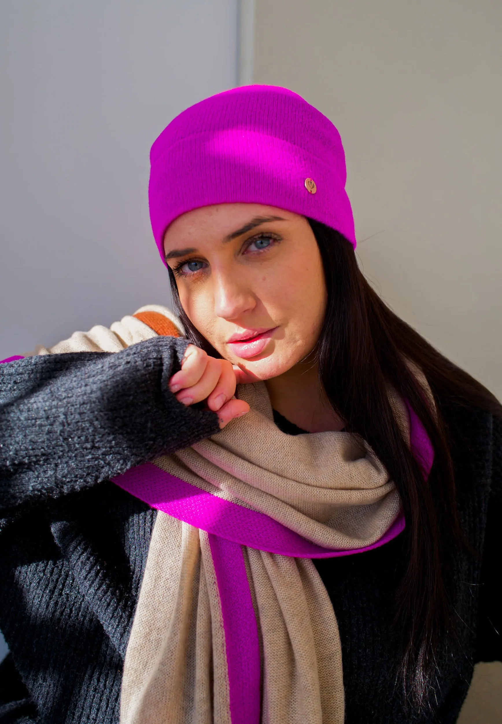 Signature Jersey Knit Cashmere Slouch Hat