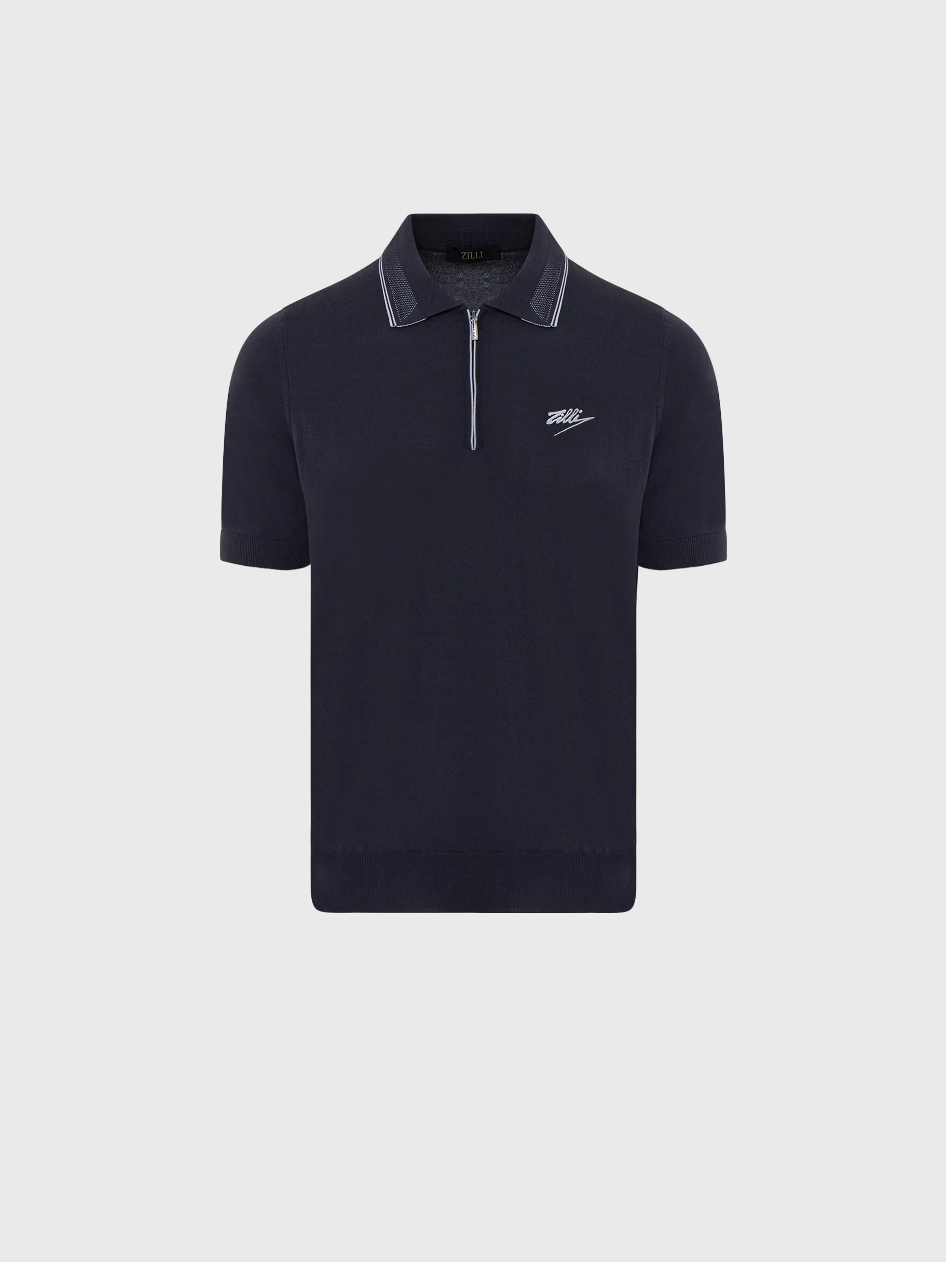 Silk and Cotton Knit Polo Shirt