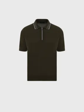 Silk and Cotton Knit Polo Shirt