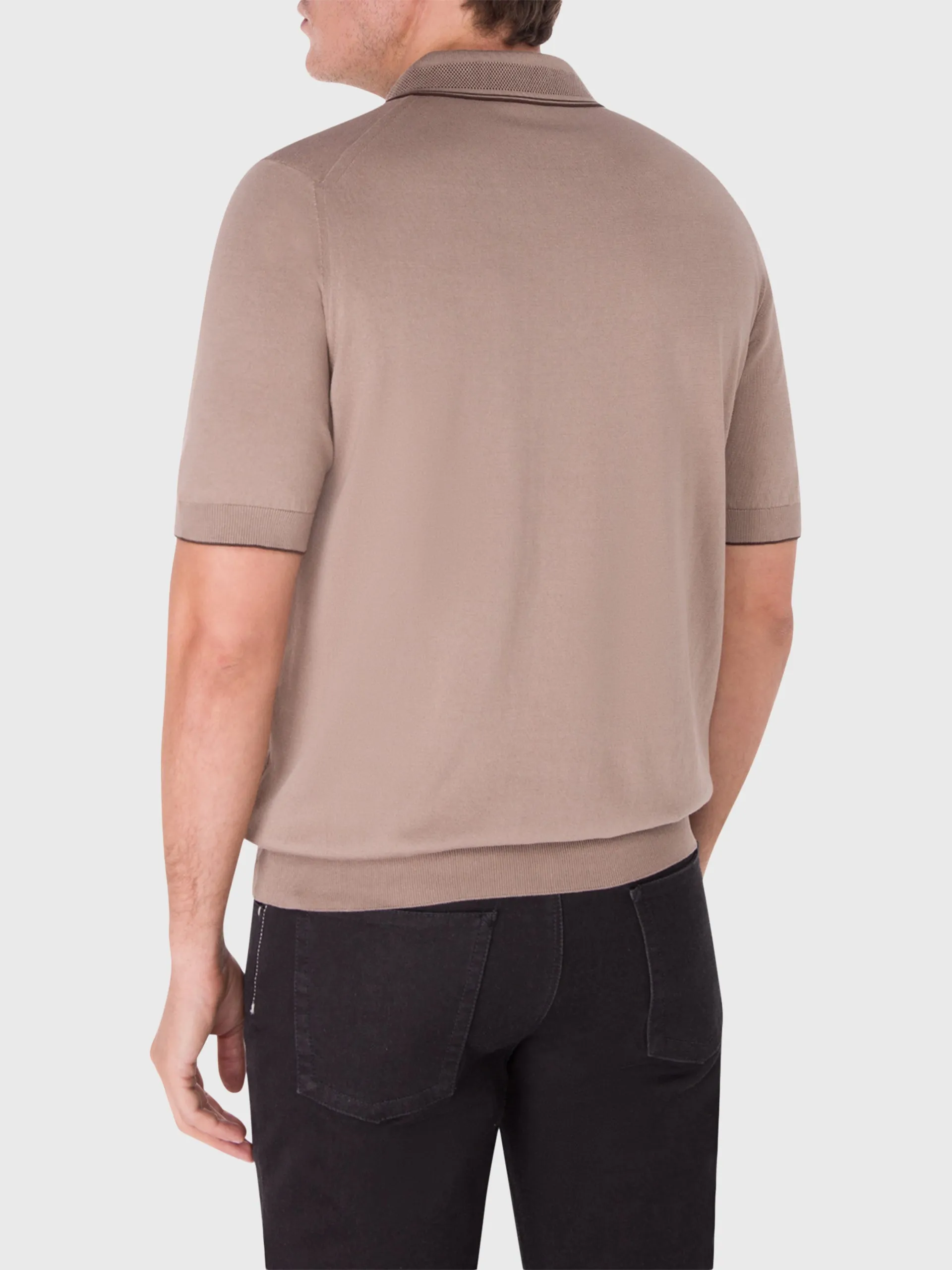 Silk and Cotton Knit Polo Shirt