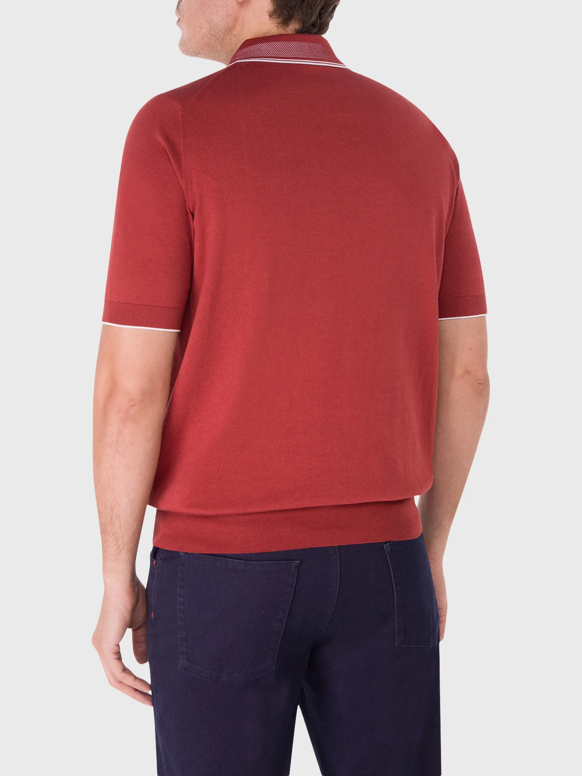 Silk and Cotton Knit Polo Shirt