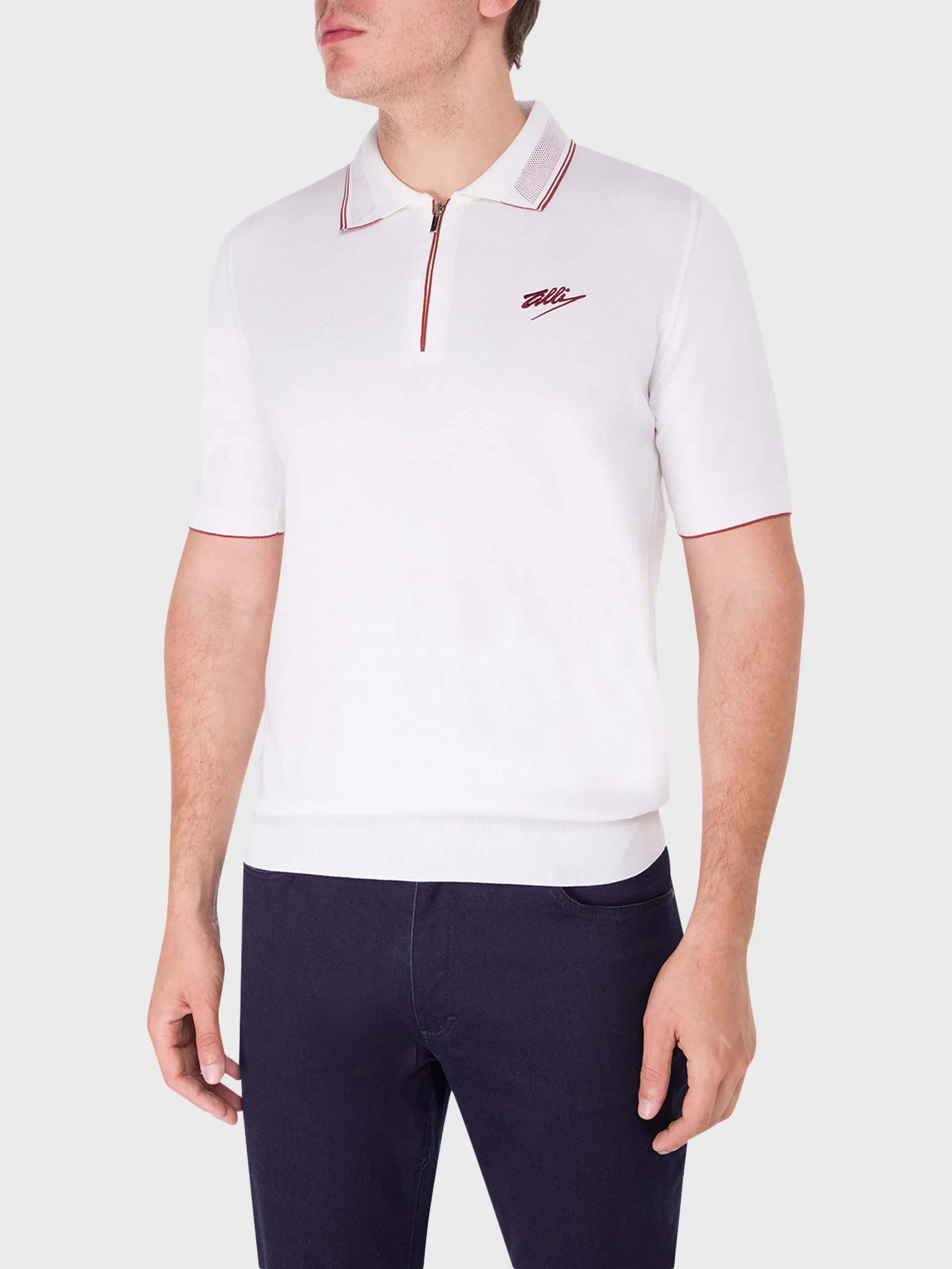 Silk and Cotton Knit Polo Shirt