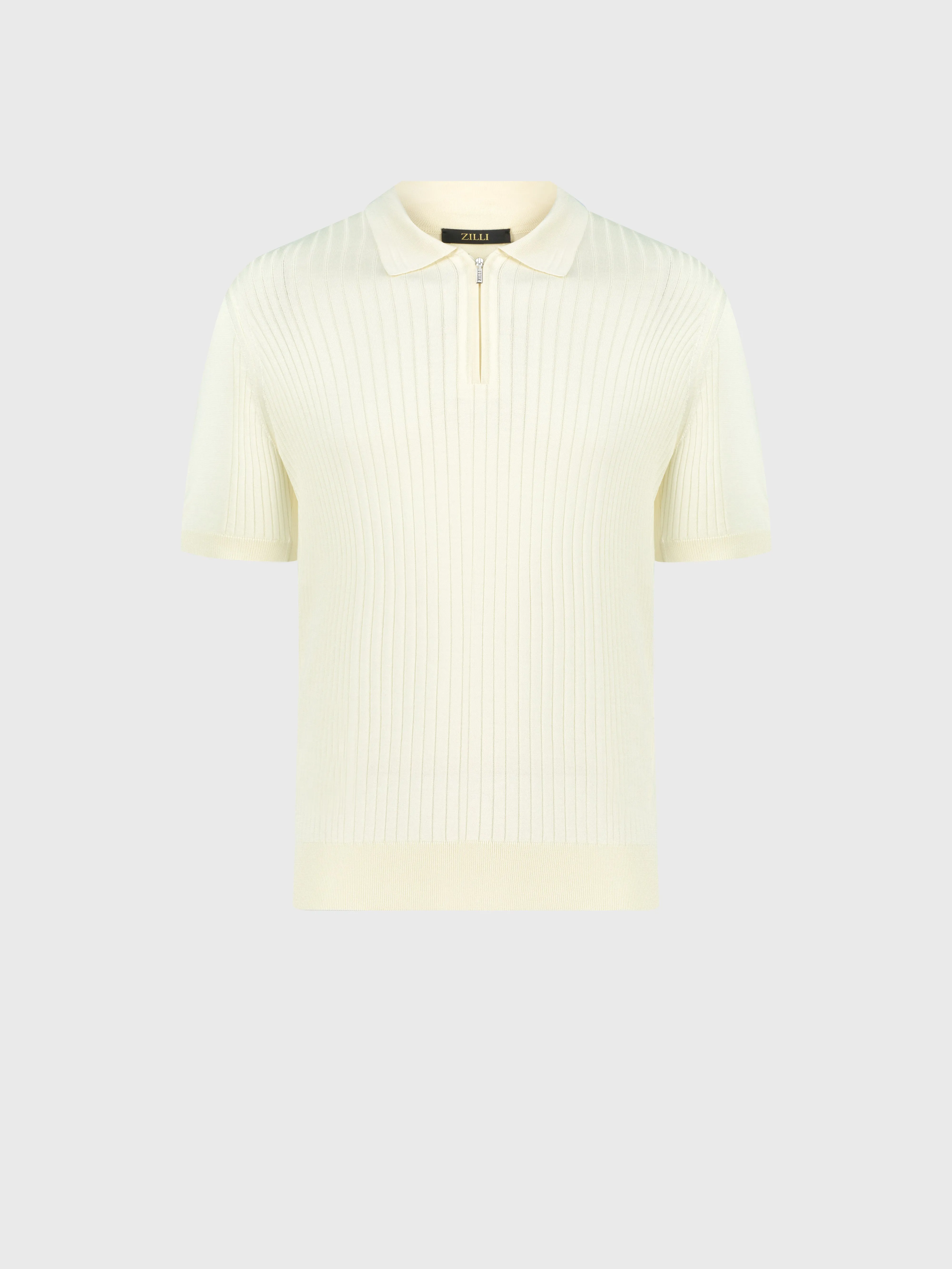 Silk Zipped Polo Shirt