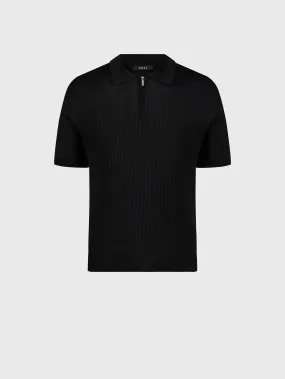 Silk Zipped Polo Shirt