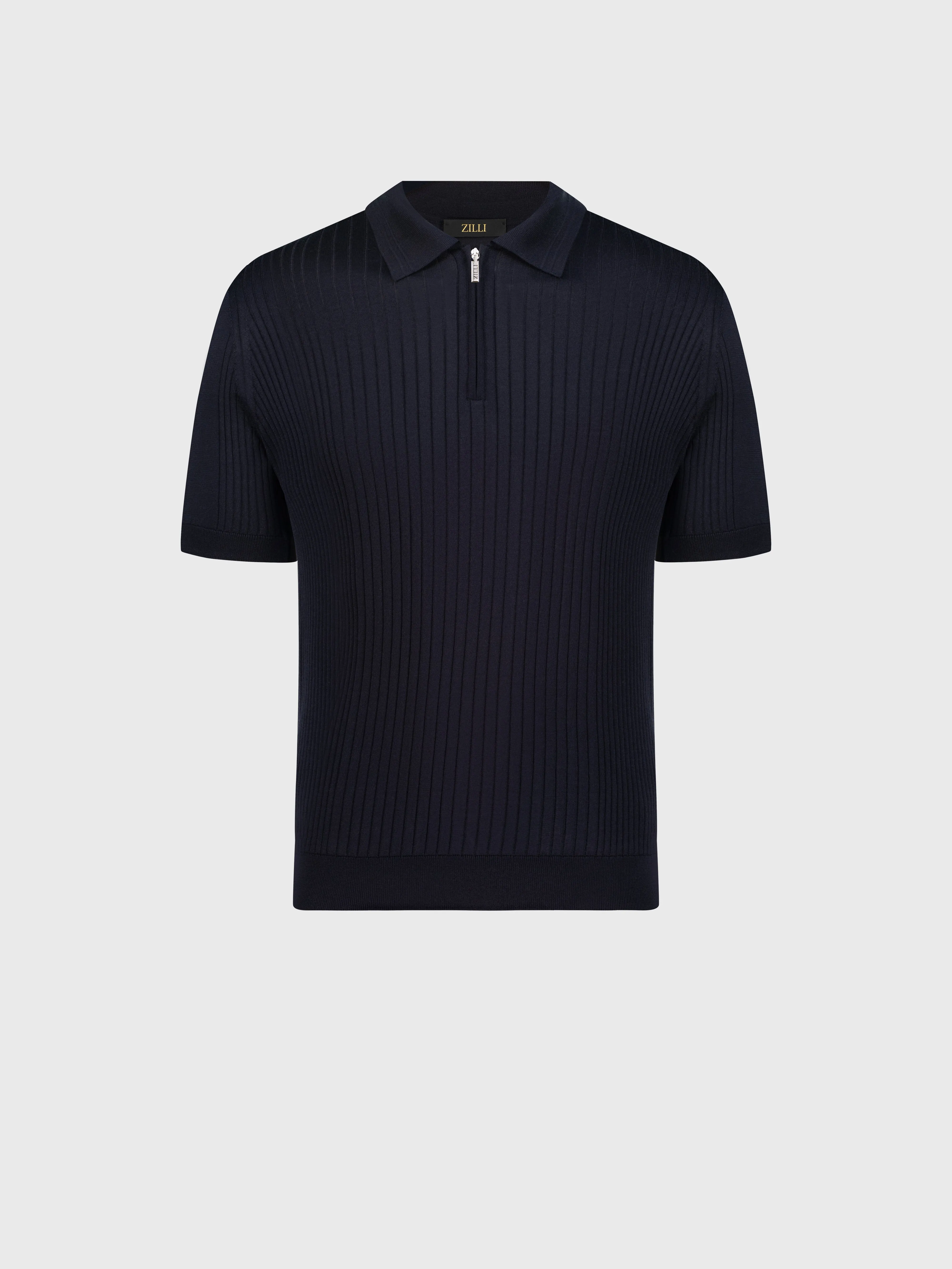 Silk Zipped Polo Shirt