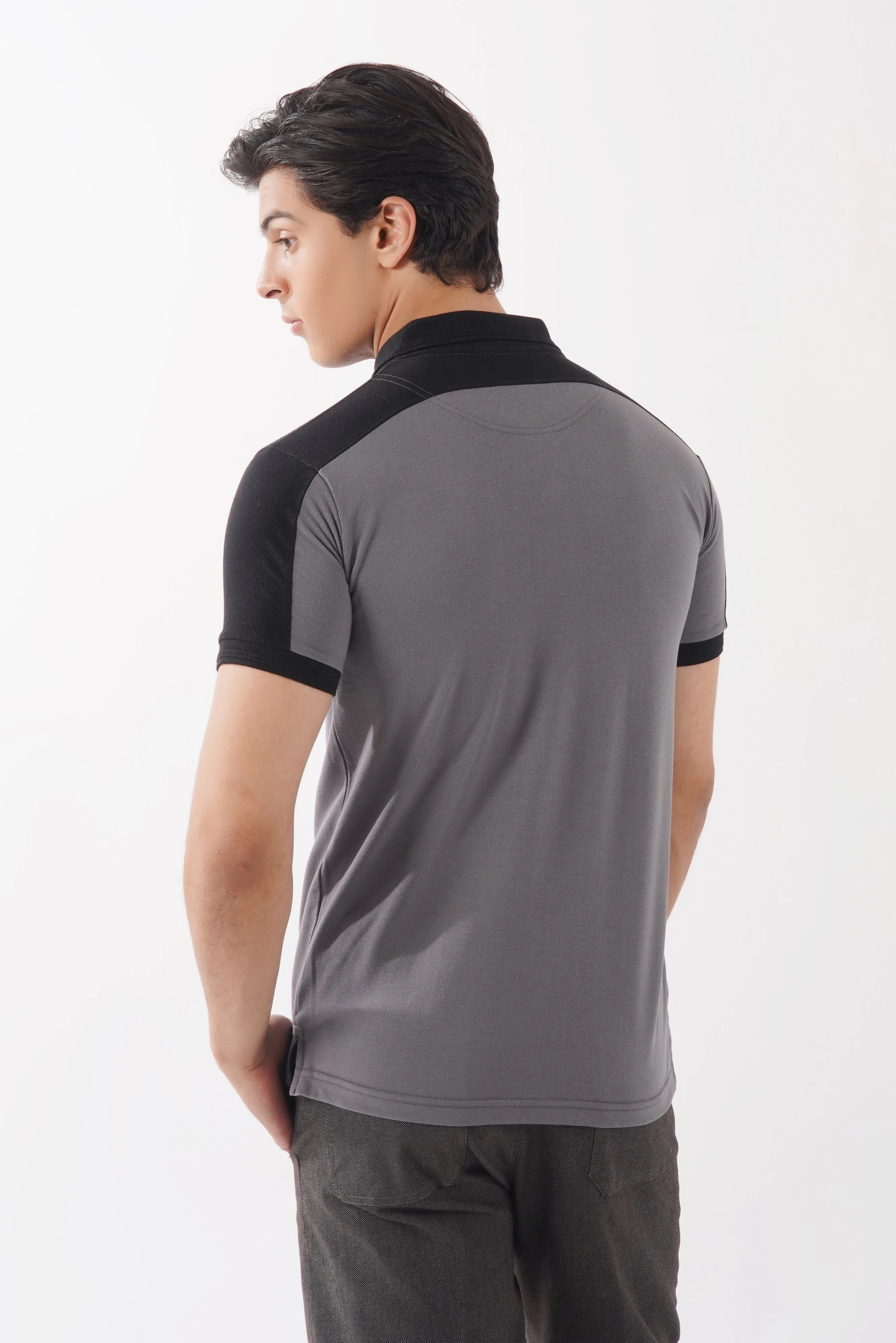 Slate/Black Contrast Polo