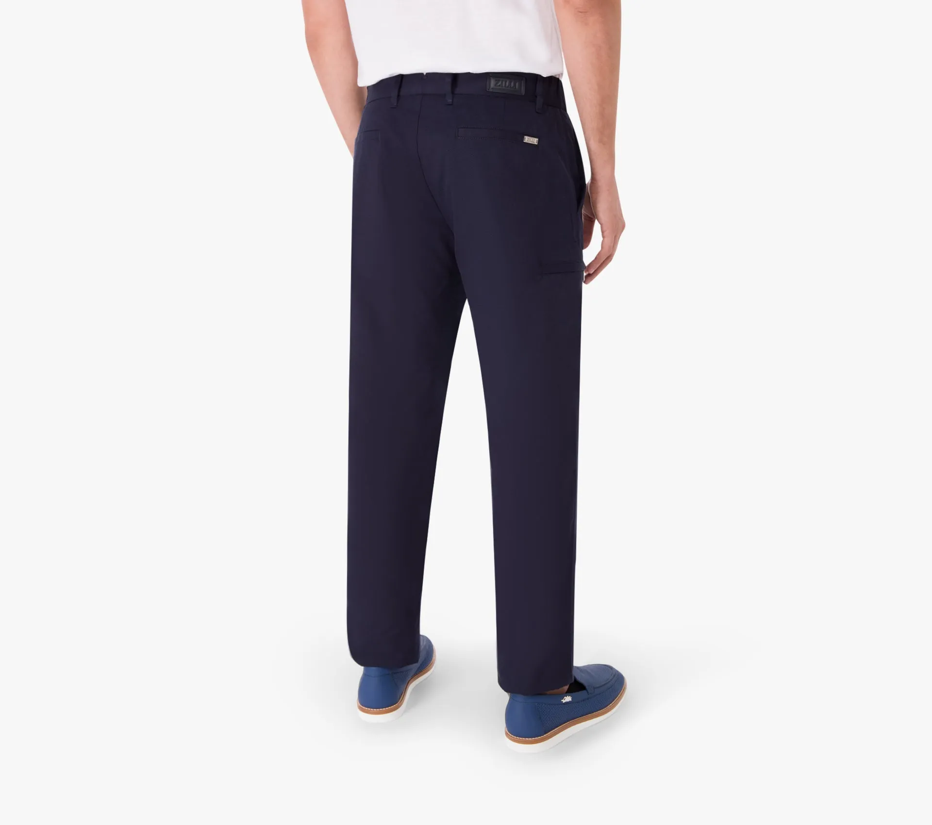 Slim Fit Cotton and Silk Trousers