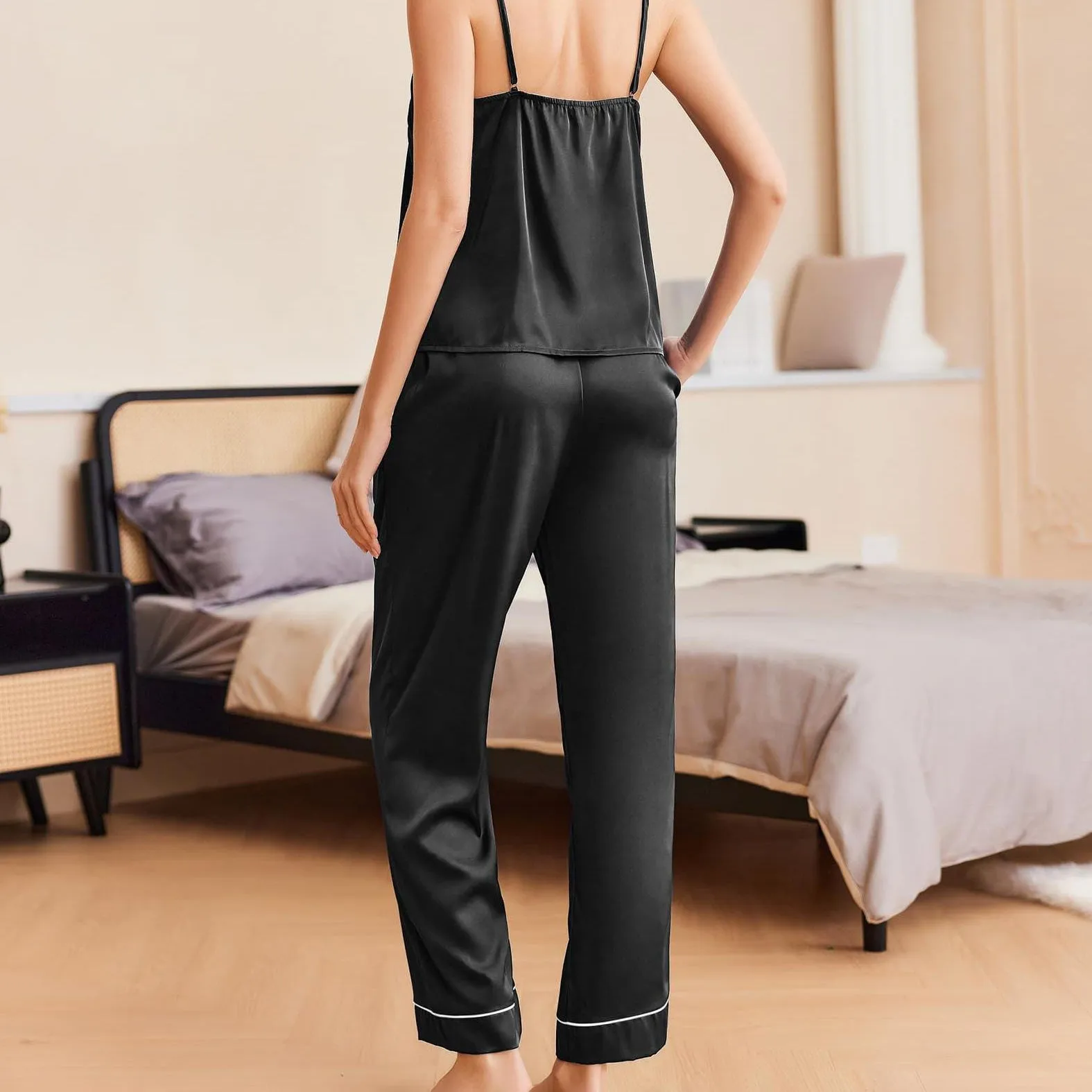 Slip Silk Pajamas Set Silk Sleepwear For Women