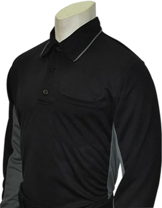 Smitty Body Flex MLB Long Sleeve Umpire Shirt Black with Charcoal Grey