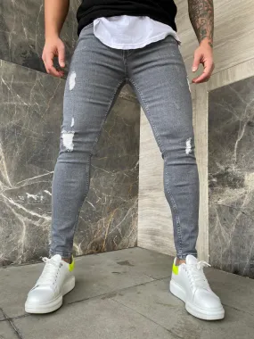 Sneakerjeans Gray Ripped Jeans DP136