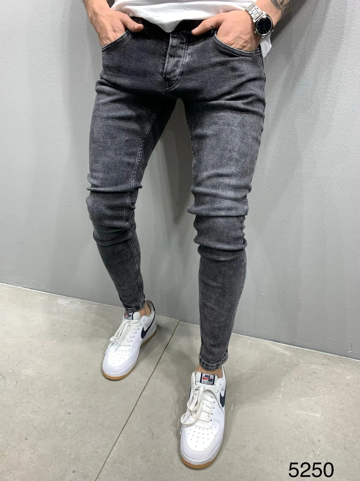 Sneakerjeans Washed Black Skinny Jeans AY865