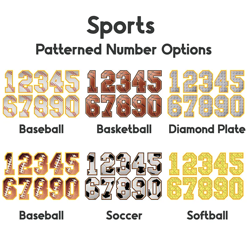 Sports Patterned Number Print and Cut HTV